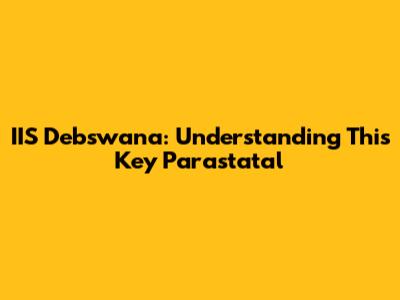 IIS Debswana: Understanding This Key Parastatal
