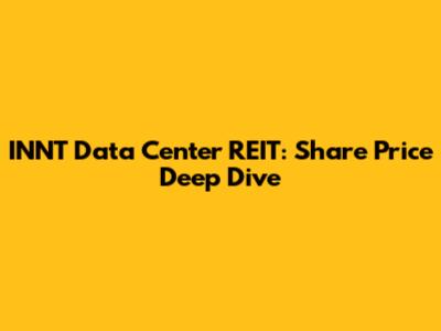 INNT Data Center REIT: Share Price Deep Dive