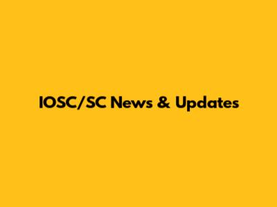 IOSC/SC News & Updates