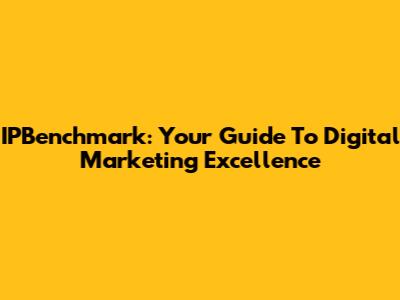 IPBenchmark: Your Guide To Digital Marketing Excellence