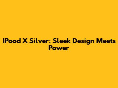 IPood X Silver: Sleek Design Meets Power