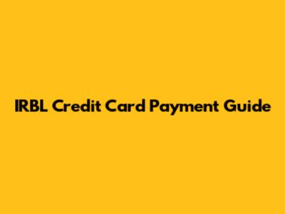 IRBL Credit Card Payment Guide
