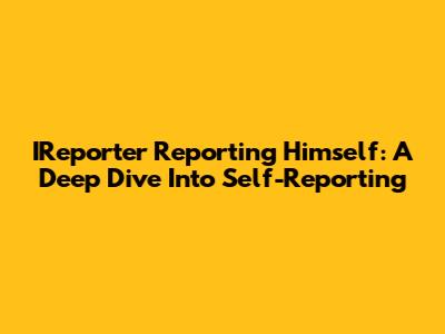 IReporter Reporting Himself: A Deep Dive Into Self-Reporting