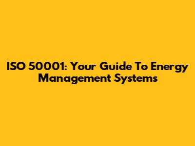 ISO 50001: Your Guide To Energy Management Systems