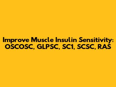 Improve Muscle Insulin Sensitivity: OSCOSC, GLPSC, SC1, SCSC, RAS