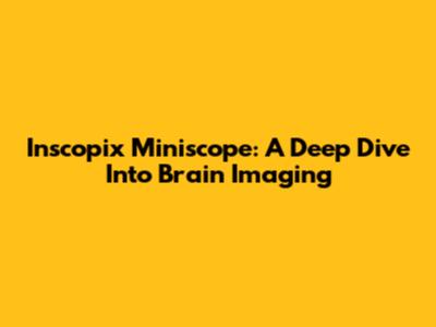Inscopix Miniscope: A Deep Dive Into Brain Imaging