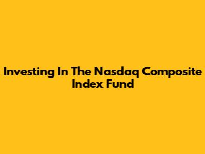Investing In The Nasdaq Composite Index Fund