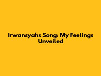 Irwansyah's Song: My Feelings Unveiled