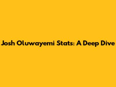 Josh Oluwayemi Stats: A Deep Dive