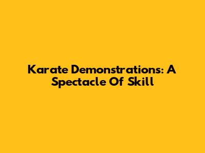 Karate Demonstrations: A Spectacle Of Skill