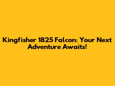 Kingfisher 1825 Falcon: Your Next Adventure Awaits!