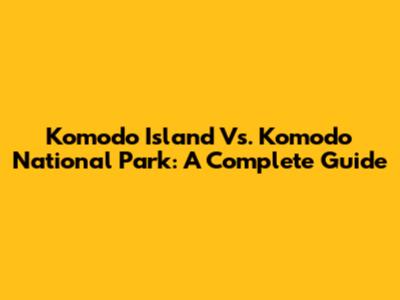 Komodo Island Vs. Komodo National Park: A Complete Guide
