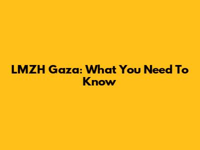 LMZH Gaza: What You Need To Know