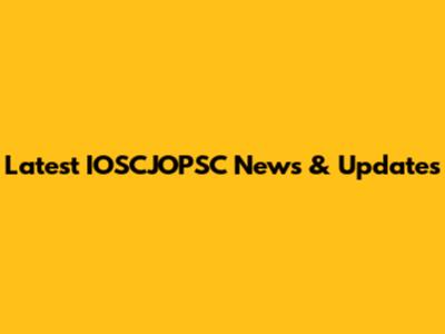 Latest IOSCJOPSC News & Updates