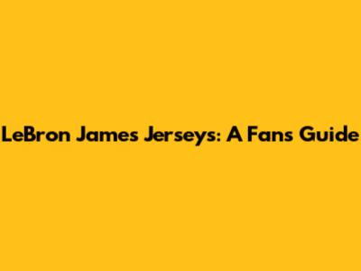 LeBron James Jerseys: A Fan's Guide