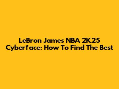 LeBron James NBA 2K25 Cyberface: How To Find The Best