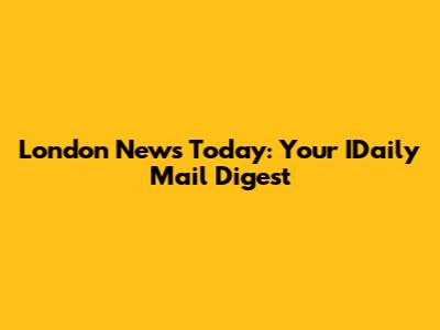 London News Today: Your IDaily Mail Digest
