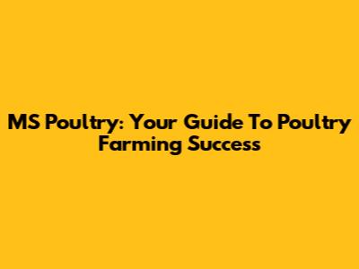 MS Poultry: Your Guide To Poultry Farming Success