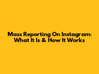 Mass Reporting On Instagram: What It Is & How It Works