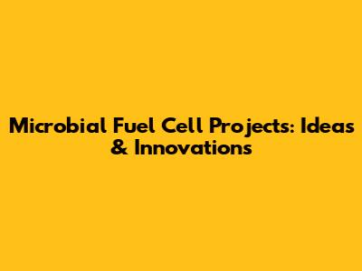 Microbial Fuel Cell Projects: Ideas & Innovations