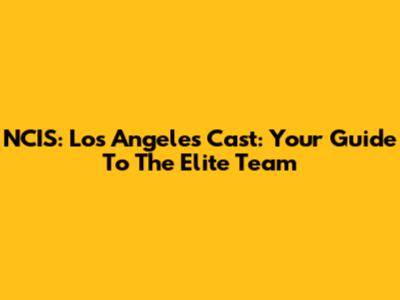 NCIS: Los Angeles Cast: Your Guide To The Elite Team