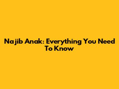 Najib Anak: Everything You Need To Know