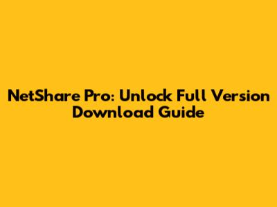 NetShare Pro: Unlock Full Version Download Guide