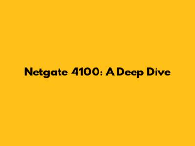 Netgate 4100: A Deep Dive