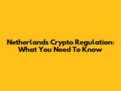 Netherlands Crypto Regulation: What You Need To Know