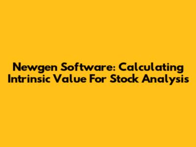 Newgen Software: Calculating Intrinsic Value For Stock Analysis