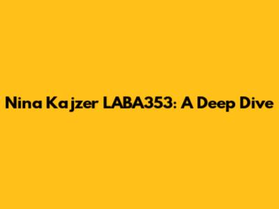 Nina Kajzer LABA353: A Deep Dive