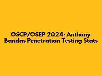 OSCP/OSEP 2024: Anthony Banda's Penetration Testing Stats
