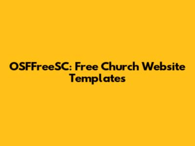 OSFFreeSC: Free Church Website Templates