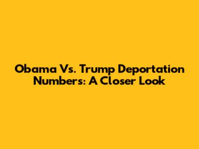Obama Vs. Trump Deportation Numbers: A Closer Look