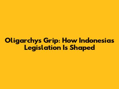 Oligarchy's Grip: How Indonesia's Legislation Is Shaped