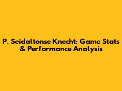P. Seidaltonse Knecht: Game Stats & Performance Analysis