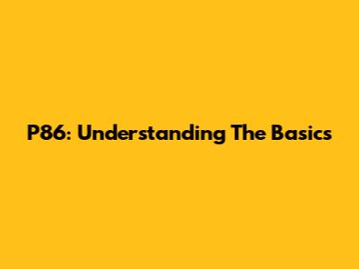 P86: Understanding The Basics