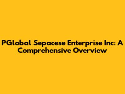 PGlobal Sepacese Enterprise Inc: A Comprehensive Overview