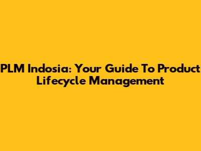 PLM Indosia: Your Guide To Product Lifecycle Management