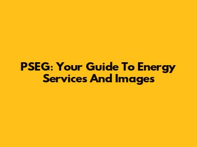 PSEG: Your Guide To Energy Services And Images