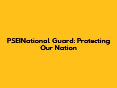 PSEINational Guard: Protecting Our Nation