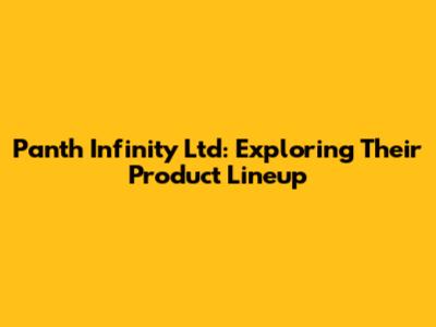 Panth Infinity Ltd: Exploring Their Product Lineup