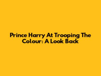 Prince Harry At Trooping The Colour: A Look Back