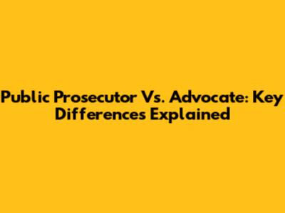 Public Prosecutor Vs. Advocate: Key Differences Explained