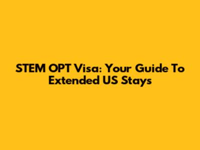 STEM OPT Visa: Your Guide To Extended US Stays