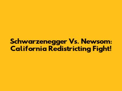 Schwarzenegger Vs. Newsom: California Redistricting Fight!
