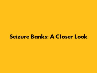 Seizure Banks: A Closer Look