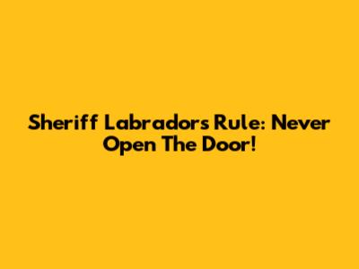 Sheriff Labrador's Rule: Never Open The Door!