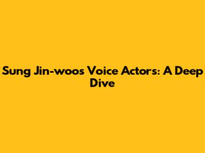 Sung Jin-woo's Voice Actors: A Deep Dive