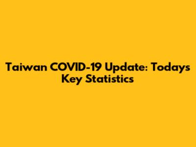 Taiwan COVID-19 Update: Today's Key Statistics